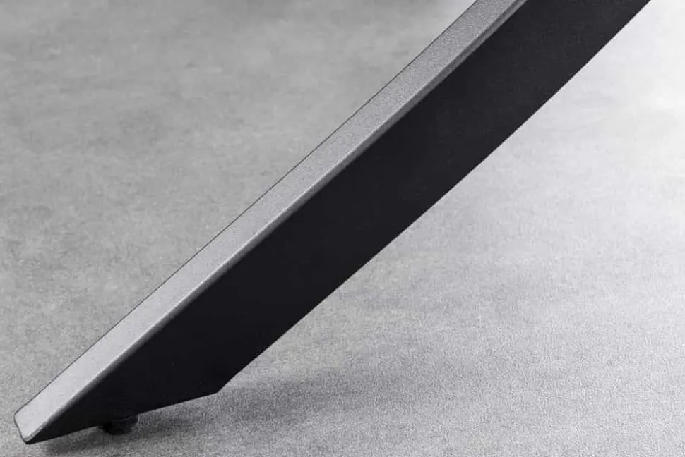 Runder Esstisch ALPINE 120cm anthrazit Keramik schwarzes Metallgestell