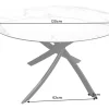Runder Esstisch ALPINE 120cm weiß Marmor Keramik schwarzes Metallgestell