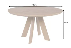 Runder Esstisch ART WOOD 140cm braun massiv Mangoholz