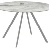 Runder Esstisch ATELIER 120cm grau Beton-Design schwarz Metall