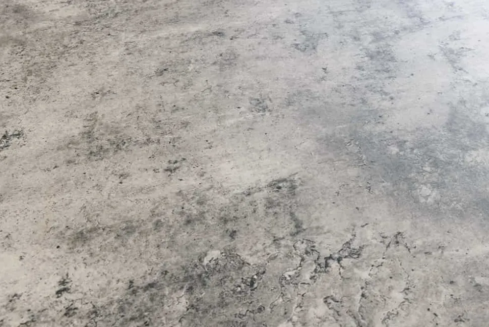 Runder Esstisch ATELIER 120cm grau Beton-Design schwarz Metall