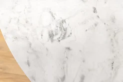 Runder Esstisch ELEGANCIA 100cm messing weiß Marmor Eisen mit Säulenfuß