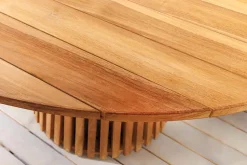 Runder Esstisch EMPIRE TEAK 140cm braun Teakholz Indoor Outdoor wetterfest