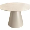 Runder Esstisch EN VOGUE 120cm matt grau Beton-Design mit Säulenfuß