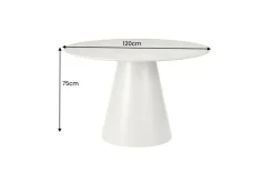 Runder Esstisch EN VOGUE 120cm matt grau Beton-Design mit Säulenfuß