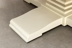 Runder Esstisch HAMPTONS 140cm hellbraun creme recycelte Pinie Massivholz