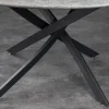 Runder Esstisch HELIX 120cm grau Beton-Design schwarze Metallbeine Sterngestell