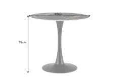 Runder Esstisch LYON 80cm schwarz gold sand Aurora Oro Keramik Bistrotisch Säulenfuß