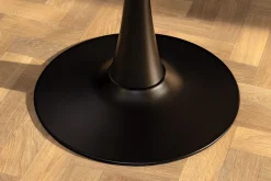 Runder Esstisch LYON 80cm schwarz gold sand Aurora Oro Keramik Bistrotisch Säulenfuß