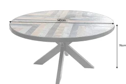 Runder Esstisch MOUNTAIN SOUL 140cm schwarz grau Naturstein Eisen Sterngestell