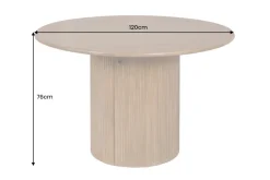 Runder Esstisch TRES CHIC 120cm braun Mangoholz Massivholz mit Stauraum