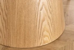 Runder Esstisch UNIQUE 120cm natur hellbraun Eiche Keramik Travertin Säulenfuß