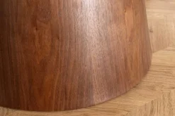 Runder Esstisch UNIQUE 120cm weiß grau braun Pandora Keramik Walnuss Säulenfuß