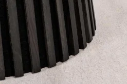 Runder Esstisch VALHALLA WOOD 140cm schwarz Eichenholz Säulenfuß