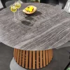Runder Esstisch VALHALLA 115cm Keramik Lamellen-Design Indoor Outdoor