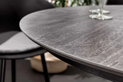 Runder Esstisch VALHALLA 115cm Keramik Lamellen-Design Indoor Outdoor