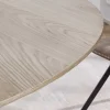 Runder Esstisch VALHALLA WOOD 120cm grau Eichenholz Säulenfuß