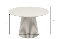 Runder Esstisch VALHALLA WOOD 120cm grau Eichenholz Säulenfuß