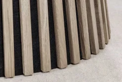 Runder Esstisch VALHALLA WOOD 120cm grau Eichenholz Säulenfuß