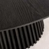 Runder Esstisch VALHALLA WOOD 120cm schwarz Eichenholz Säulenfuß