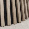 Runder Esstisch VALHALLA WOOD 140cm grau Eichenholz Säulenfuß