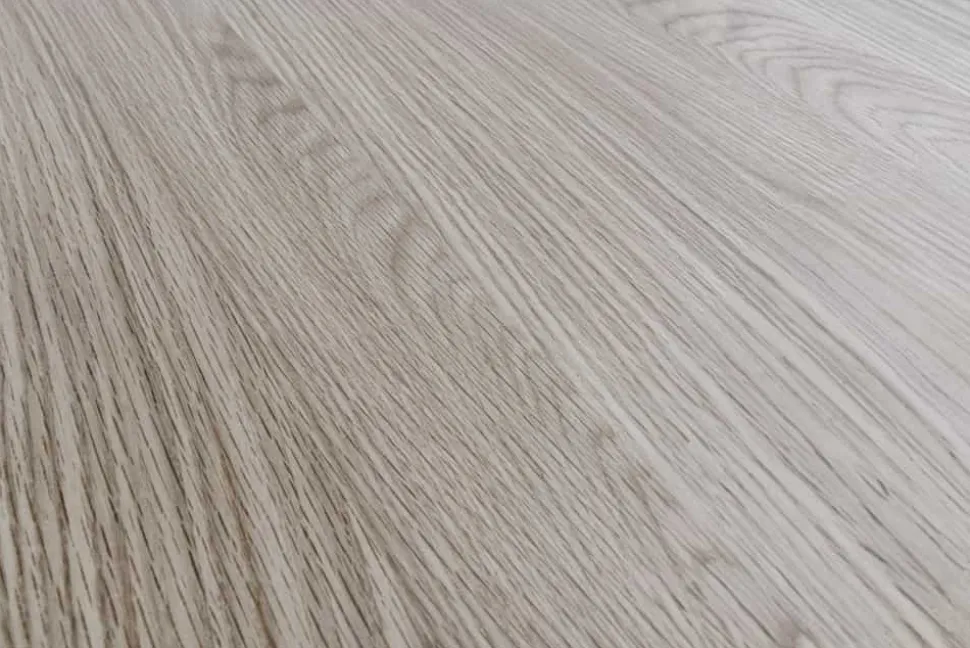 Runder Esstisch VALHALLA WOOD 140cm grau Eichenholz Säulenfuß