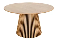 Runder Esstisch VALHALLA WOOD 140cm natur Eichenholz Säulenfuß