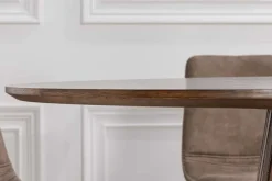 Runder Esstisch VALHALLA WOOD 120cm smoked Eichenholz Säulenfuß