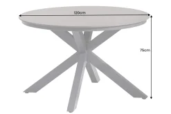 Runder In- und Outdoor Esstisch GALAXY 120cm graphit Keramik anthrazit Aluminium Gartentisch