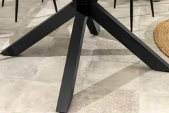 Runder In- und Outdoor Esstisch GALAXY 120cm graphit Keramik anthrazit Aluminium Gartentisch