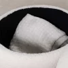 Runder Polsterhocker VOGUE 40cm weiß Bouclé mit Stauraum