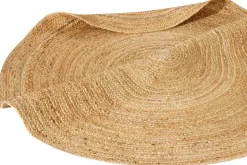Runder Teppich PURE NATURE 120cm Jute handgewebt Flachgewebe