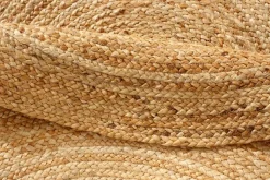 Runder Teppich PURE NATURE 120cm Jute handgewebt Flachgewebe