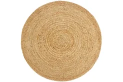 Runder Teppich PURE NATURE 150cm Jute handgewebt Flachgewebe