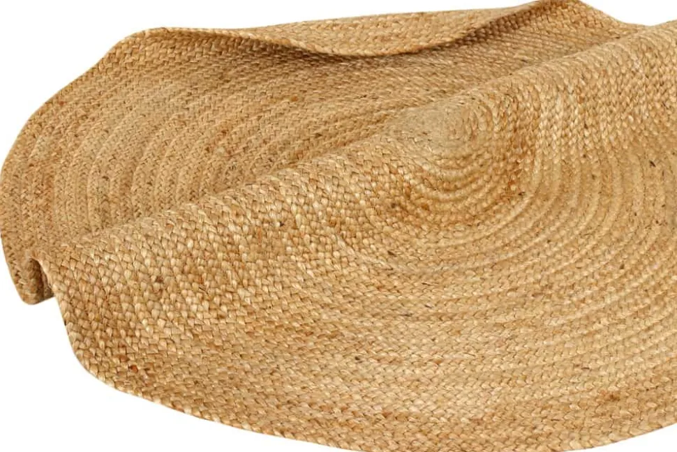 Runder Teppich PURE NATURE 150cm Jute handgewebt Flachgewebe