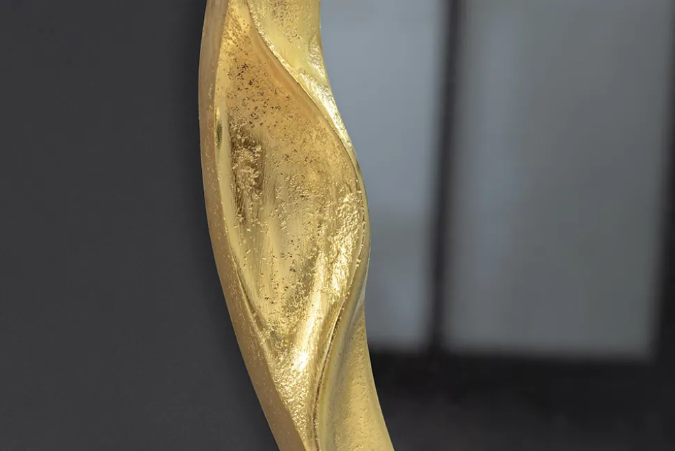 Runder Wandspiegel ABSTRACT 55cm gold Metall handmade