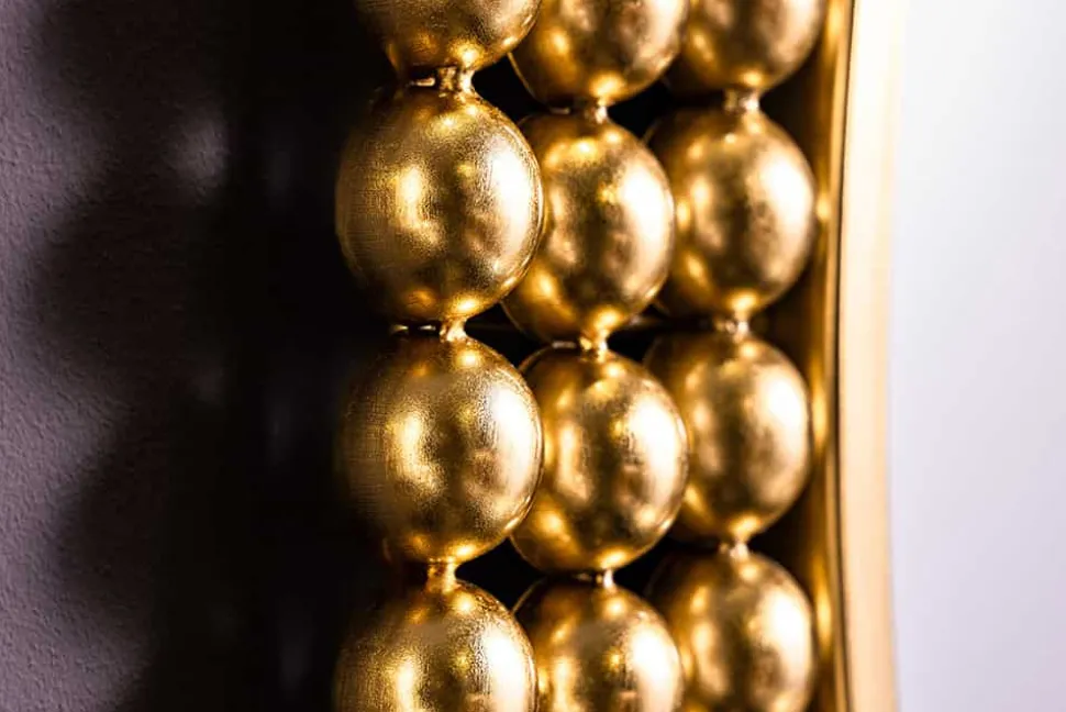 Runder Wandspiegel PEARLS 75cm gold Metall