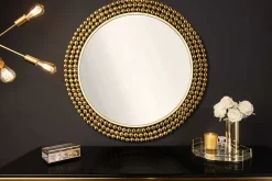 Runder Wandspiegel PEARLS 75cm gold Metall