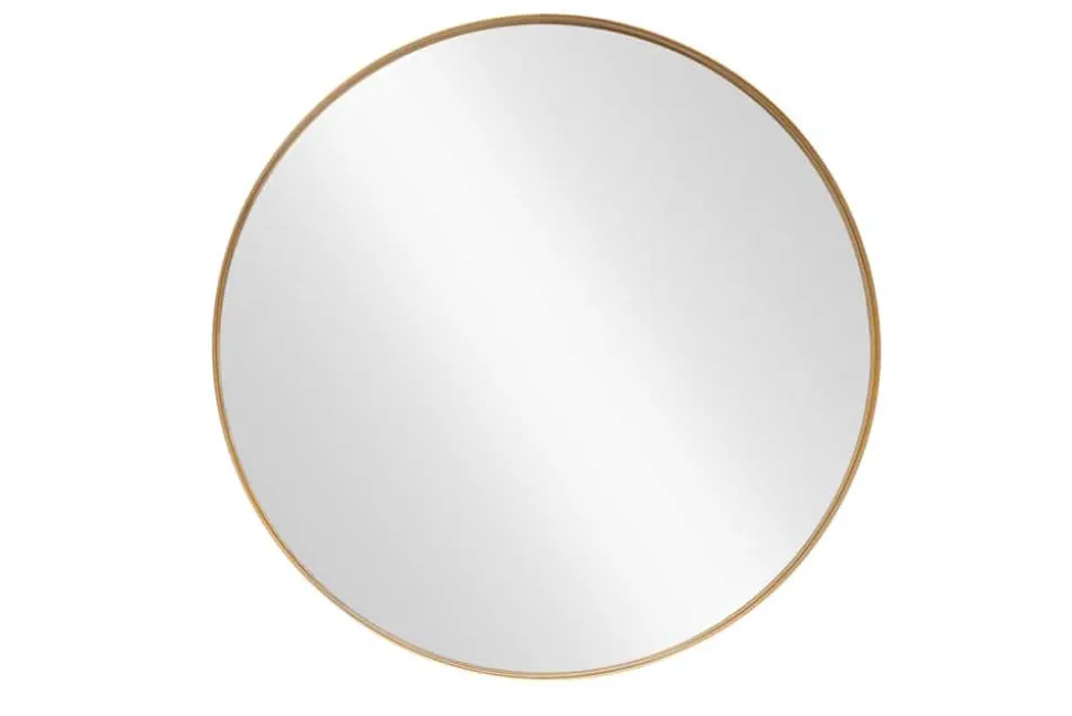 Runder Wandspiegel PORTRAIT 75cm gold mit Metallrahmen