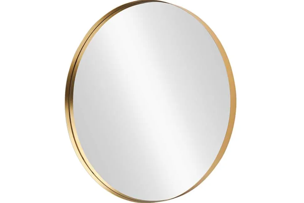 Runder Wandspiegel PORTRAIT 75cm gold mit Metallrahmen