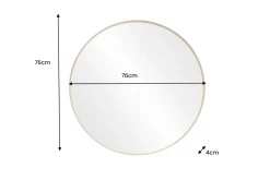 Runder Wandspiegel PORTRAIT 75cm gold mit Metallrahmen