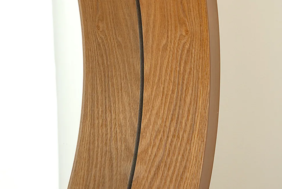 Runder Wandspiegel PORTRAIT 70cm natur Echtholzfurnier in Eichenholz-Design