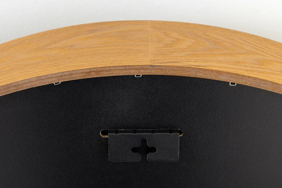 Runder Wandspiegel PORTRAIT 70cm natur Echtholzfurnier in Eichenholz-Design
