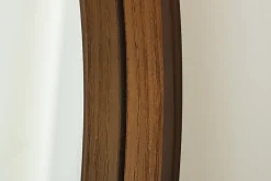 Runder Wandspiegel PORTRAIT 70cm braun in Walnussholz-Design