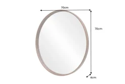 Runder Wandspiegel PORTRAIT 70cm braun in Walnussholz-Design