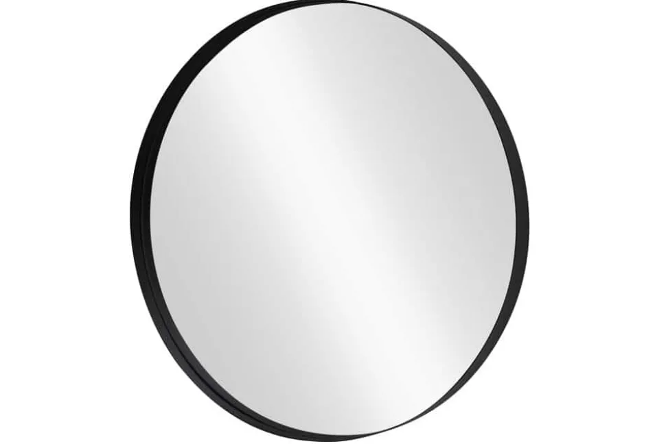 Runder Wandspiegel PORTRAIT 60cm schwarz mit Metallrahmen