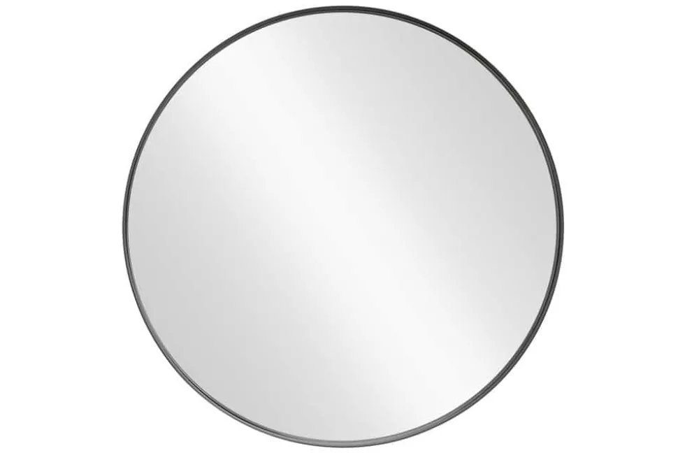Runder Wandspiegel PORTRAIT 60cm schwarz mit Metallrahmen