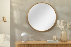 Runder Wandspiegel PORTRAIT 80cm gold Eisen handmade