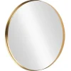 Runder Wandspiegel PORTRAIT 40cm gold mit Metallrahmen