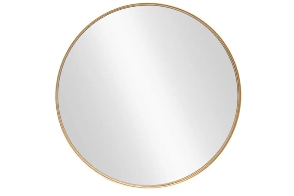 Runder Wandspiegel PORTRAIT 40cm gold mit Metallrahmen